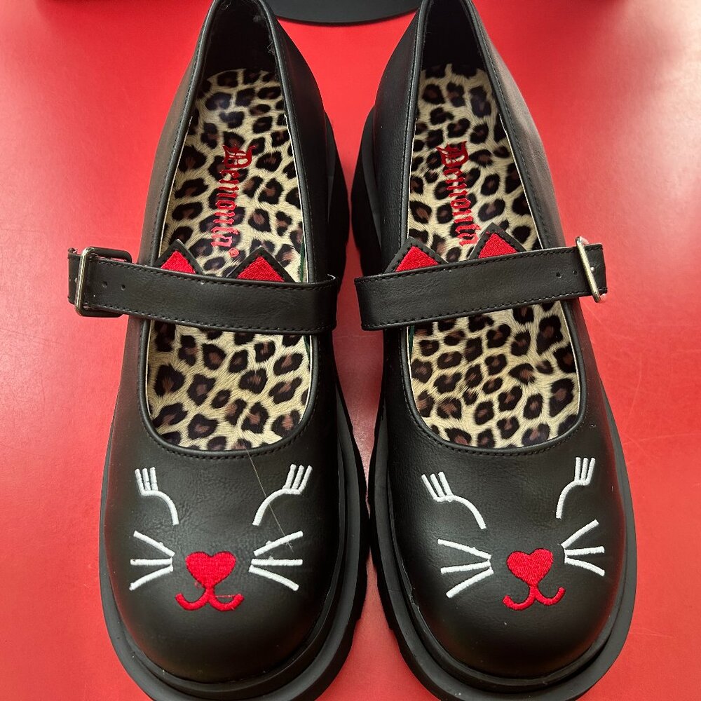 Demonia Renegade-56, Black Vegan Leather, Size 10